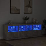 Sideboard with LED Lights Concrete Grey 202x37x67 cm 3209012