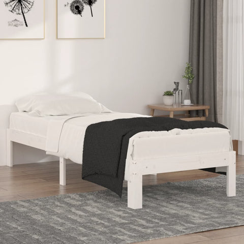 Bed Frame without Mattress White 75x190cm Small Single 810326