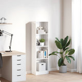 Bookcase High Gloss White 40x24x143 cm Engineered Wood 858304