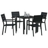 Garden Dining Set 5 pcs Black Powder-Coated Steel 3379143