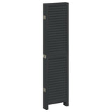 Room Divider 6 Panels Black Solid Wood Paulownia 358857