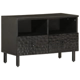TV Cabinet Black 70x33x46 cm Solid Wood Mango 356820