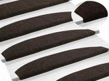 Self-adhesive Stair Mats 15 pcs Dark Brown 80 x 24.5 x 3.5 cm 42038670