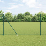 ZNTS PVC Fence Post Set Set of 2 Green PVC 25 x 1.5 m Durable 3352095