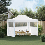 Professional Folding Party Tent with 3 Sidewalls 280x410x315 cm Steel White 48899
