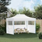 Professional Folding Party Tent with 3 Sidewalls 280x410x315 cm Steel White 48899
