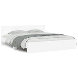 Bed Frame White Engineered wood, Plywood 200 x 200 cm for mattress 3207581