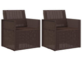 Garden Dining Chairs 2 pcs Brown PP 899962