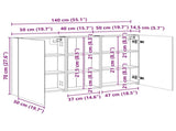 Bathroom Cabinet Set 3 pcs 140 x 14.5 x 70 cm Engineered wood 3403779