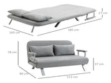 Two-Seater Click-Clack Sofa Bed - Light Grey T3398P330484