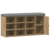 Shoe Bench Artisan Oak 102x32x50 cm Engineered Wood 857622