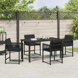 Garden Dining Set 5 pcs Black Poly Rattan 3380746