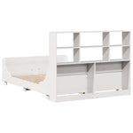 ZNTS Bookcase Bed without Mattress White 120x200 cm Solid Wood 3323810