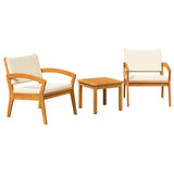 Bistro Set with Cushion 3 pcs Brown Polyester 4106466
