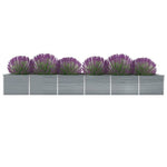 ZNTS Garden Raised Bed Galvanised Steel 600x80x77 cm Grey 47076