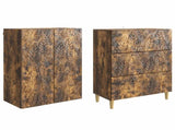 Cabinet Set 2 pcs Smoked Oak 66 x 34.5 x 90 cm Engineered Wood 3416723