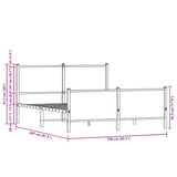 Metal Bed Frame without Mattress Sonoma Oak 160x200 cm 3301363