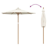 Garden Parasol Cream White 240 x 260 cm Bamboo 4108082