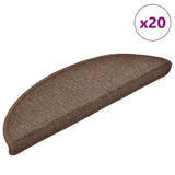 Stair Mats 20 pcs 56x17x3 cm Coffee Brown Half Round 3365785