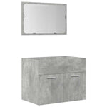 ZNTS 5 Piece Bathroom Furniture Set Concrete Grey Engineered Wood 3324896