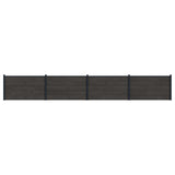 Fence Panel 4 pcs WPC and Aluminium Black 3429450