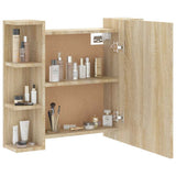 Mirror Cabinet with LED Sonoma Oak 70x16.5x60 cm 808876