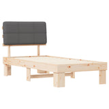 Bed Frame with Upholstered Headboard Natural and Dark grey 877450