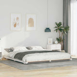 Bed Frame White 200 x 200 cm Solid Pine Wood 873059