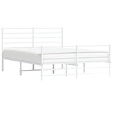 Metal Bed Frame without Mattress with Footboard White 120x200cm 352384