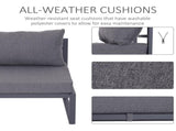 6 PCs Outdoor Indoor Sectional Sofa Set Thick Padded Cushions Aluminium Frame 5 Seaters 1 Coffee T3398P322133