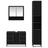 Bathroom Furniture Set 3 pcs Black Oak Engineered Wood 3402487