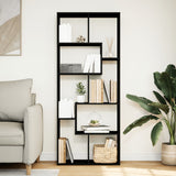 Room Divider Bookcase Black 67x25x161.5 cm Engineered Wood 858076
