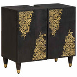 Sink cabinet with Door Black 62 x 33 x 58 cm Solid Mango Wood 4018827