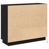 LED Sideboard Black Oak 90 x 32 x 75 cm Engineered Wood 869675