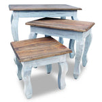 ZNTS Nesting Table Set 3 Pieces Solid Reclaimed Wood 244505