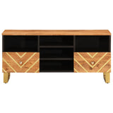 TV Cabinet Brown and Black 100x33.5x46 cm Solid Wood Mango 356801