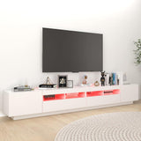 TV Cabinet with LED Lights White 260x35x40 cm 3081915