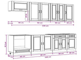 Cabinet Set with Drawer with Shelf 8 pcs White Engineered Wood 3438173