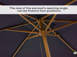 2 x 3m Wooden Garden Parasol Umbrella Outdoor Sun Shade Canopy, Black T3398P310370
