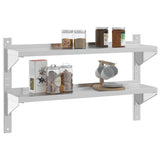 2-Tier Wall Shelf 100x23.5x60 cm Silver Stainless Steel 30311