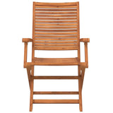 Folding Garden Chairs with Armrest 2 pcs Solid Wood Acacia 367698