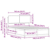 Bed Frame with Upholstered Headboard Light Grey 140 x 190 cm 3398164
