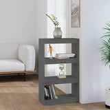 Book Cabinet/Room Divider Grey 60x30x103.5 cm Solid Wood Pine 808165