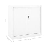 Sliding Door Cabinet White 90x40x90 cm Steel 336429