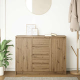 Sideboard with Drawers Artisan Oak 100.5x35x76 cm Engineered Wood 3328452