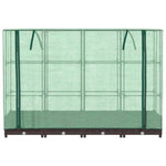 ZNTS Raised Bed with Greenhouse Cover Rattan Look 160x40x123 cm 4015798