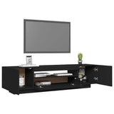TV Cabinet with LED Lights Black 160x35x40 cm 804428