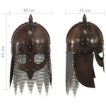 Viking Warrior Helmet Antique Replica LARP Copper Steel 286224