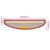 Stair Mats 15 pcs 56x17x3 cm Red Half Round 133899