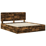 Bed Frame Smoked Oak Engineer Wood 3412571